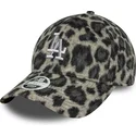 verstellbare-schwarze-damen-cap-9forty-cosy-animal-los-angeles-dodgers-mlb-von-new-era