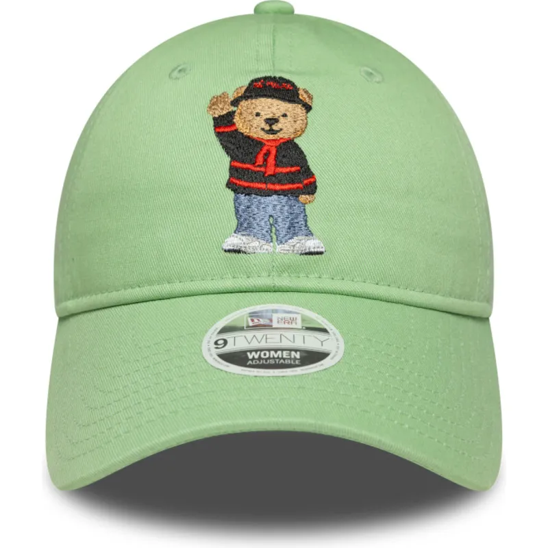 grune-hellgrune-verstellbare-curved-cap-fur-damen-9twenty-bear-von-ac-milan-serie-a-von-new-era