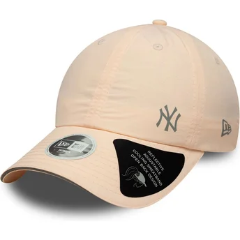 New Era New York Yankees MLB Open Back Flawless rosa justerbar damkeps med böjd skärm