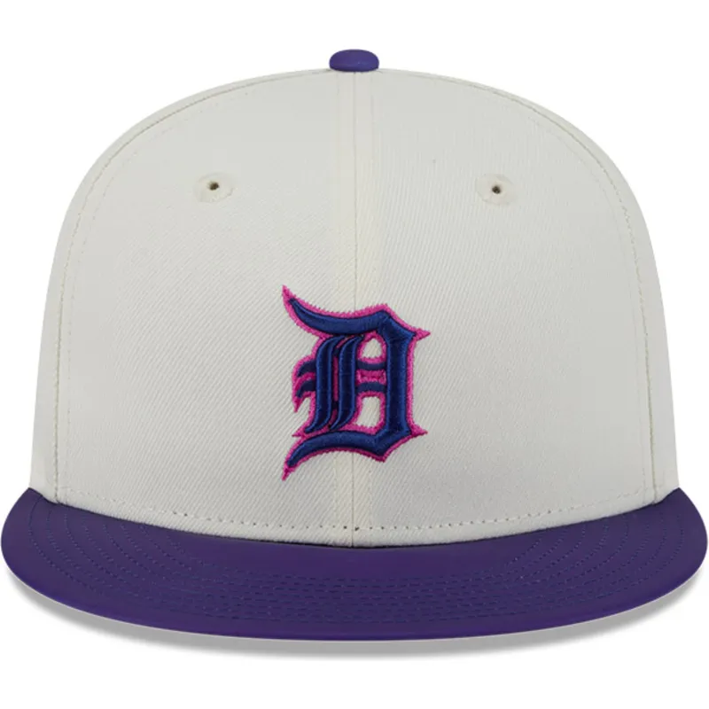 gorra-plana-beige-y-violeta-ajustada-59fifty-clr-dvlp-de-detroit-tigers-mlb-de-new-era