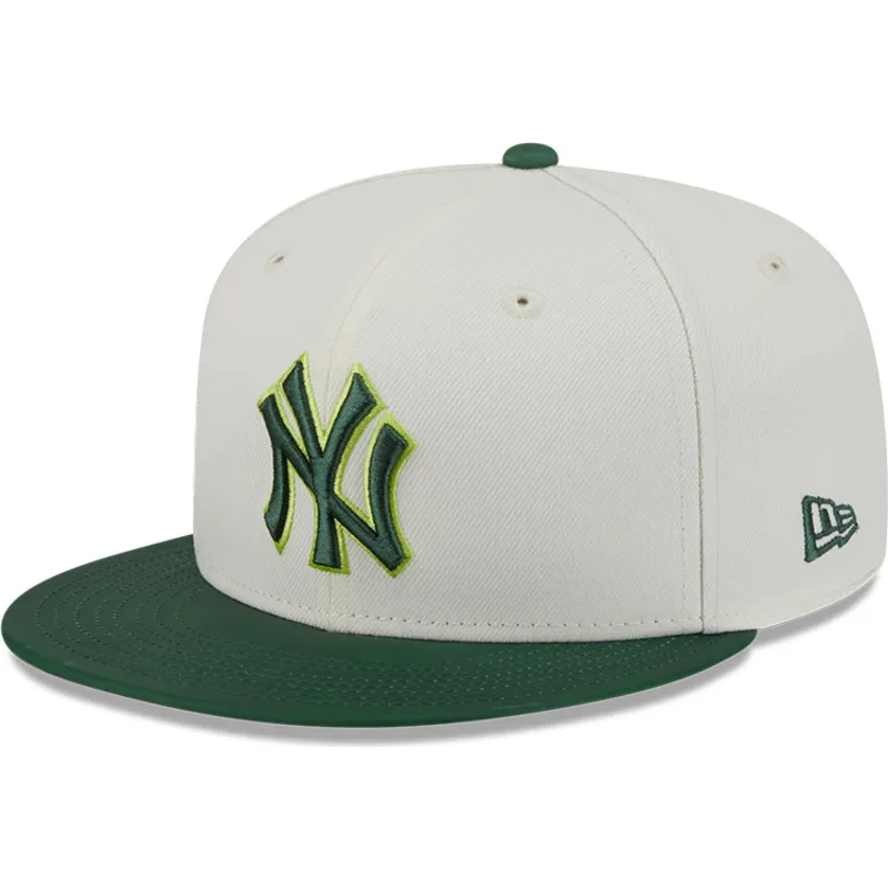 flache-beige-und-grune-angepasste-kappe-59fifty-clr-dvlp-der-new-york-yankees-mlb-von-new-era