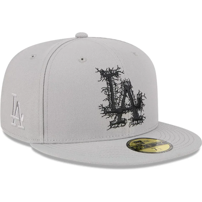 graue-anliegende-59fifty-cracked-flat-cap-der-los-angeles-dodgers-mlb-von-new-era