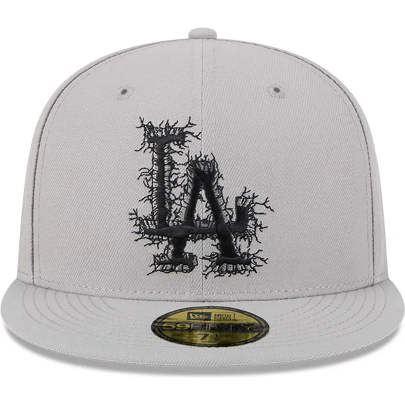 graue-anliegende-59fifty-cracked-flat-cap-der-los-angeles-dodgers-mlb-von-new-era