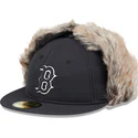 59fifty-boston-red-sox-mlb-new-era-schwarze-flat-cap-mit-winter-ohrenklappen