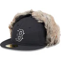 59fifty-boston-red-sox-mlb-new-era-schwarze-flat-cap-mit-winter-ohrenklappen