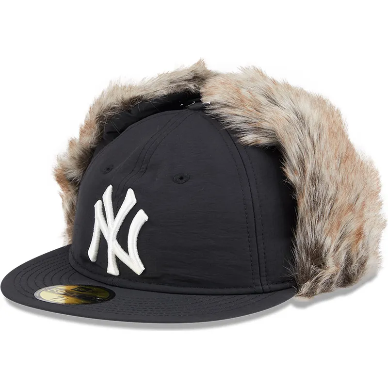 schwarze-enganliegende-59fifty-winter-dog-ear-flatcap-der-new-york-yankees-mlb-von-new-era
