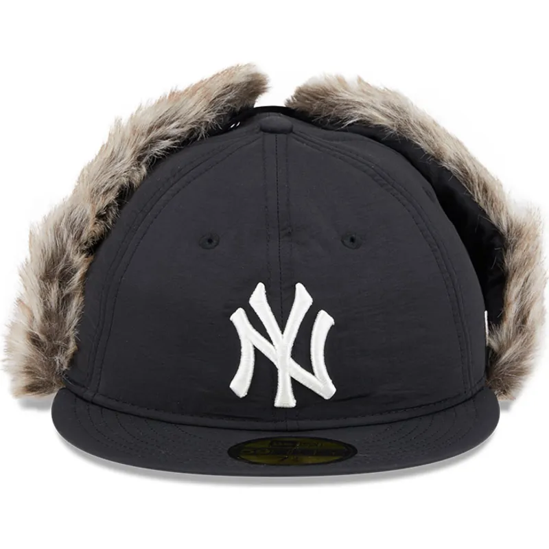 schwarze-enganliegende-59fifty-winter-dog-ear-flatcap-der-new-york-yankees-mlb-von-new-era