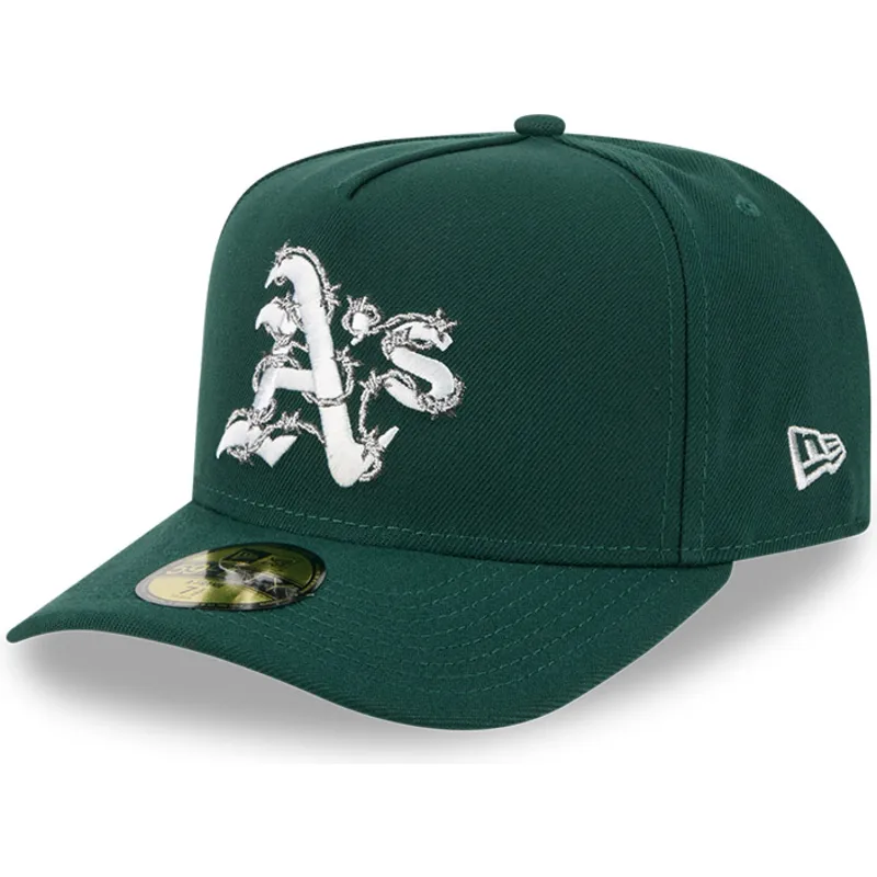 grune-gebogene-verstellbare-59fifty-a-frame-wired-kappe-von-oakland-athletics-mlb-von-new-era