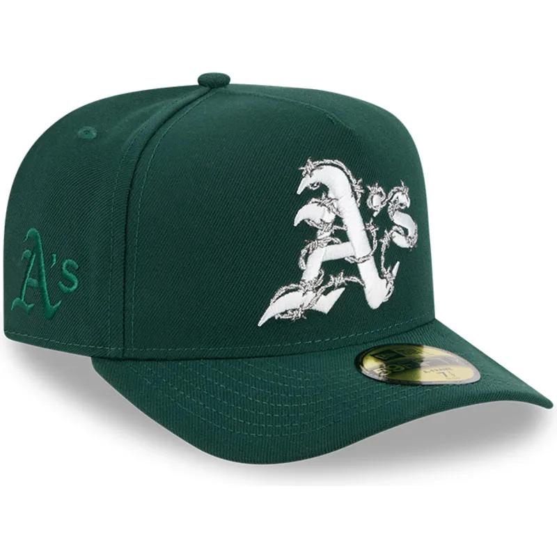 grune-gebogene-verstellbare-59fifty-a-frame-wired-kappe-von-oakland-athletics-mlb-von-new-era