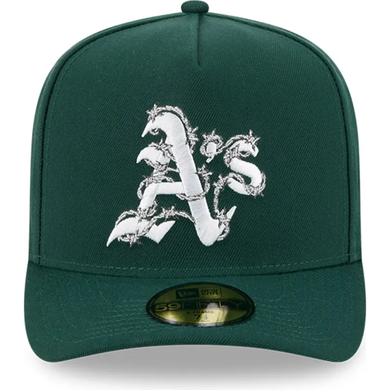 grune-gebogene-kappe-59fifty-a-frame-wired-der-oakland-athletics-mlb-von-new-era