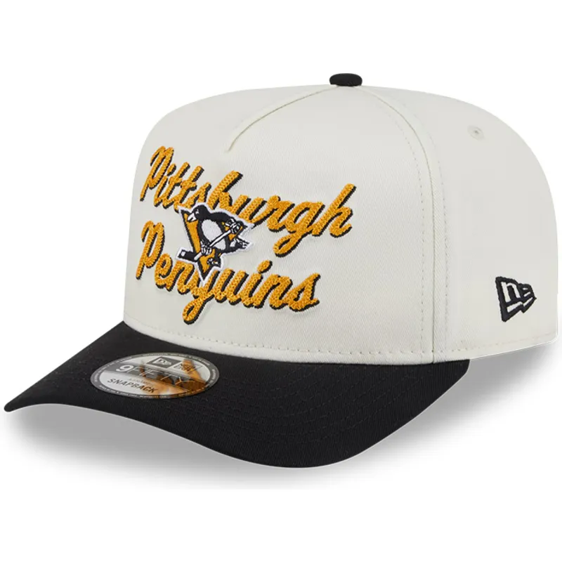 pittsburgh-penguins-nhl-new-era-beige-och-svart-snapback-9fifty-a-frame-chainstitch-bojd-keps