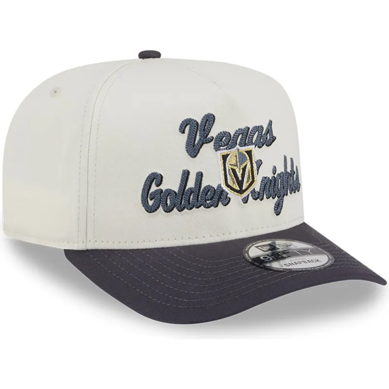 cepice-zaoblena-bezova-snapback-9fifty-a-frame-chainstitch-vegas-golden-knights-nhl-new-era