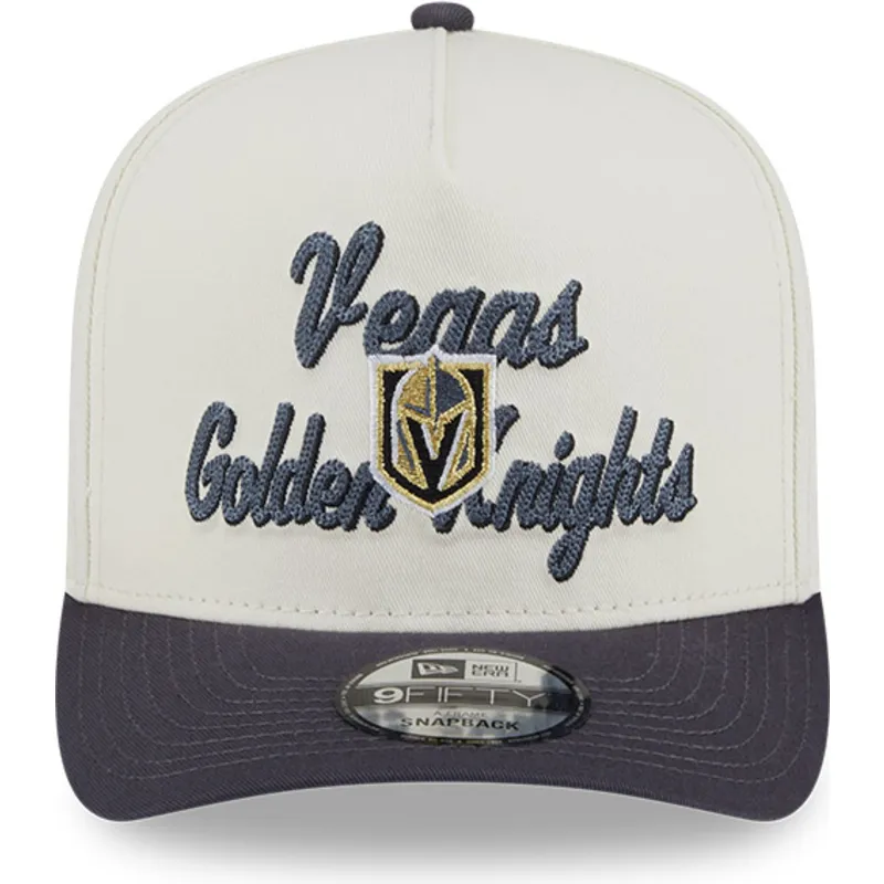 cepice-zaoblena-bezova-snapback-9fifty-a-frame-chainstitch-vegas-golden-knights-nhl-new-era