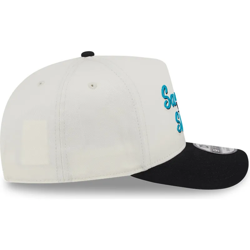 beige-och-svart-bojd-keps-snapback-9fifty-a-frame-chainstitch-san-jose-sharks-nhl-fran-new-era