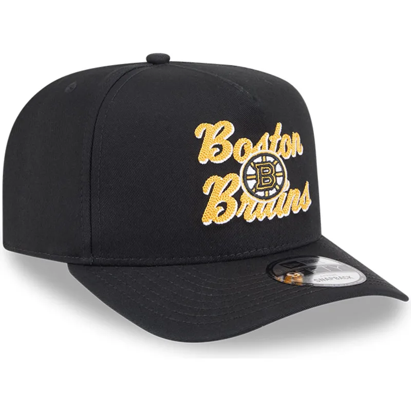 gorra-curva-negra-snapback-9fifty-a-frame-chainstitch-de-boston-bruins-nhl-de-new-era