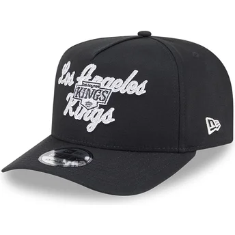 Schwarze gebogene Snapback-Kappe 9FIFTY A Frame Chainstitch der Los Angeles Kings NHL von New Era