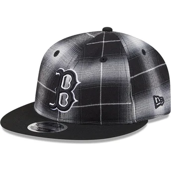 Čepice rovná černá snapback 9FIFTY Retro Crown Plaid Boston Red Sox MLB New Era