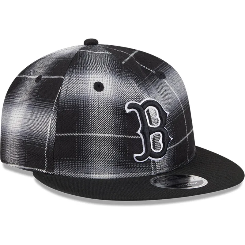 gorra-plana-negra-snapback-9fifty-retro-crown-plaid-de-boston-red-sox-mlb-de-new-era