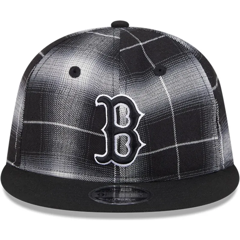 gorra-plana-negra-snapback-9fifty-retro-crown-plaid-de-boston-red-sox-mlb-de-new-era