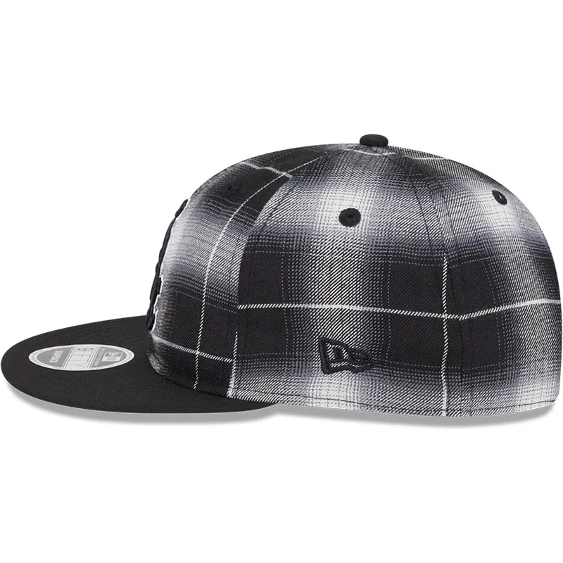 schwarze-flache-snapback-kappe-9fifty-retro-crown-plaid-der-chicago-white-sox-mlb-von-new-era