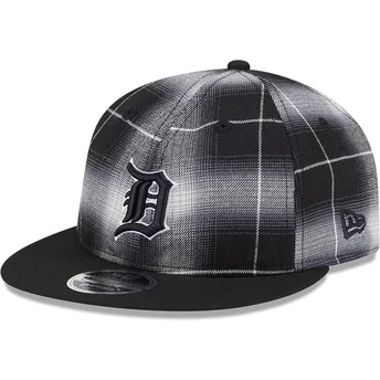 Čepice rovná černá snapback 9FIFTY Retro Crown Plaid Detroit Tigers MLB New Era