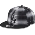schwarze-flache-9fifty-retro-crown-plaid-snapback-cap-der-los-angeles-dodgers-mlb-von-new-era