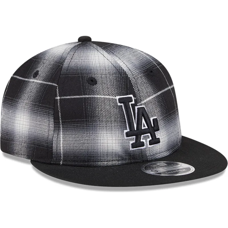gorra-plana-negra-snapback-9fifty-retro-crown-plaid-de-los-angeles-dodgers-mlb-de-new-era