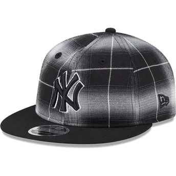 Čepice rovná černá snapback 9FIFTY Retro Crown Plaid New York Yankees MLB New Era