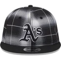 gorra-plana-negra-snapback-9fifty-retro-crown-plaid-de-oakland-athletics-mlb-de-new-era