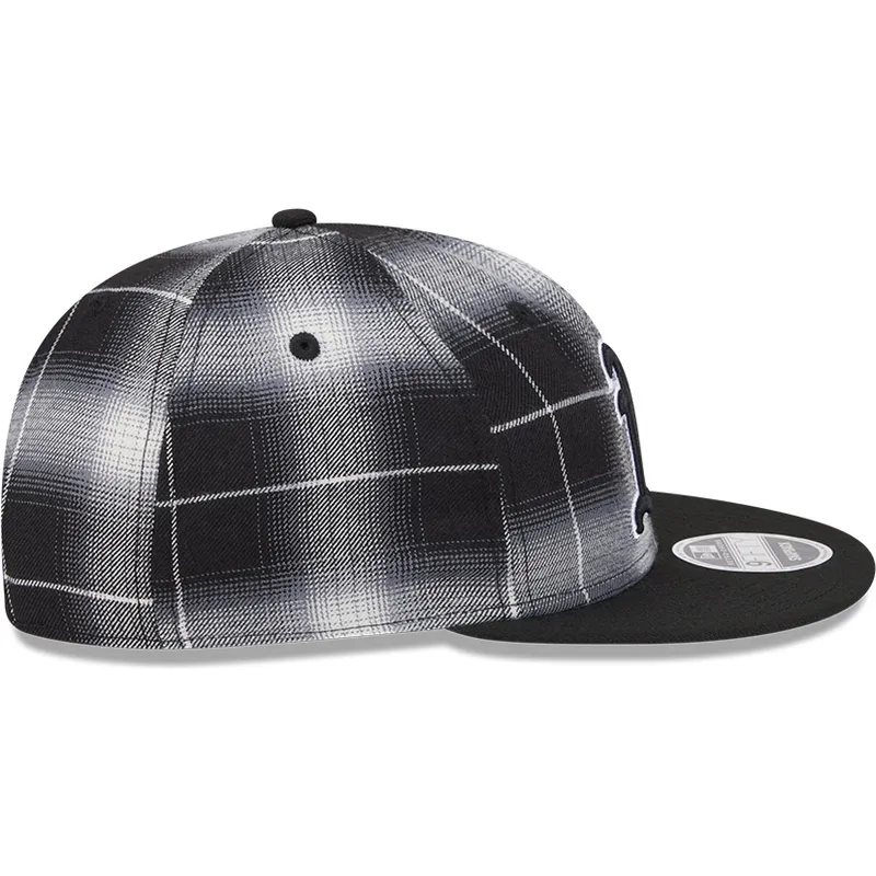 svart-platt-snapback-keps-9fifty-retro-crown-plaid-fran-oakland-athletics-mlb-av-new-era