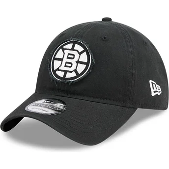 Ρυθμιζόμενο Μαύρο Καμπυλωτό Καπέλο 9TWENTY Stamp των Boston Bruins NHL της New Era