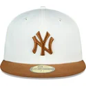 new-era-mlb-new-york-yankees-59fifty-chrome-toast-side-patch-weisse-und-braune-flat-cap