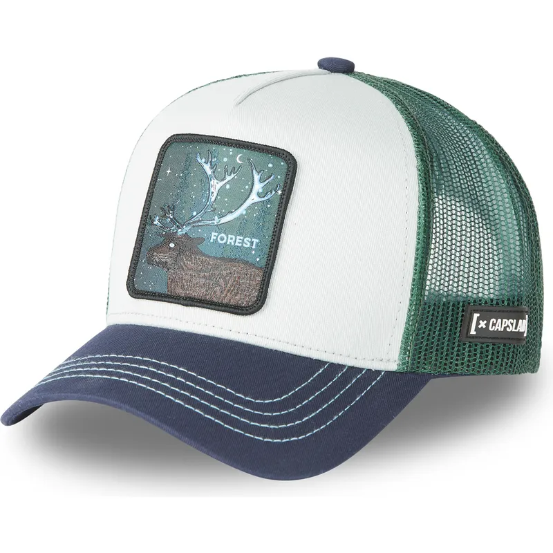 trucker-cap-weiss-grun-und-blau-hirsch-forest-cas2-for3-beasts-von-capslab