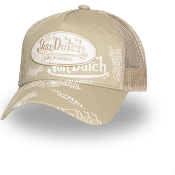 Čepice zaoblená béžová snapback CAFE05 Von Dutch