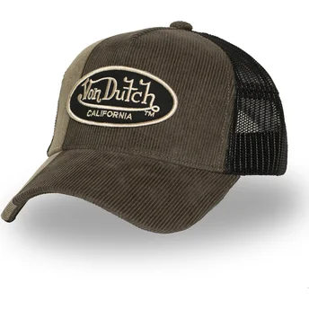Von Dutch CUT01 Brown and Black Trucker Hat