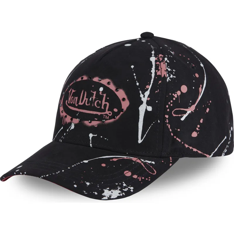 svart-och-rosa-bojd-snapback-keps-imag-p-fran-von-dutch