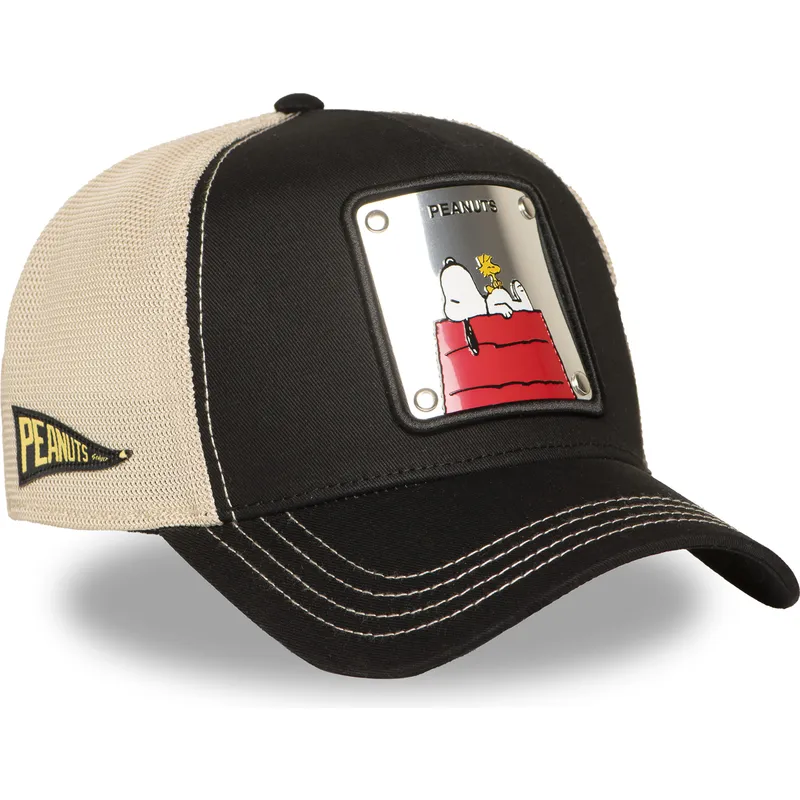 gorra-trucker-negra-y-beige-snoopy-y-emilio-pea6-naw6-peanuts-de-capslab