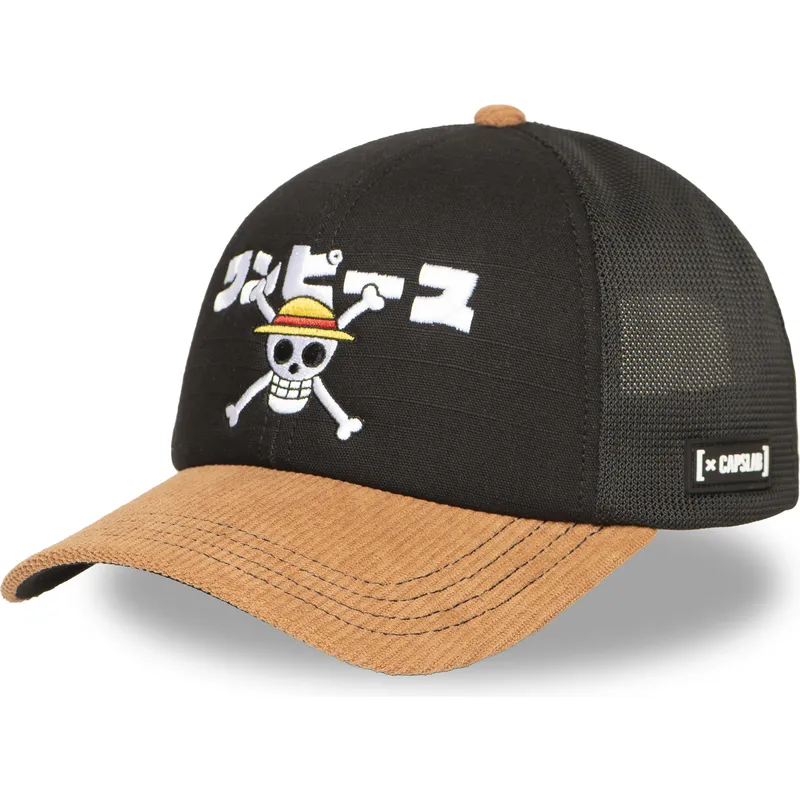 svart-och-brun-trucker-keps-straw-hat-pirates-op6-one-one-piece-fran-capslab