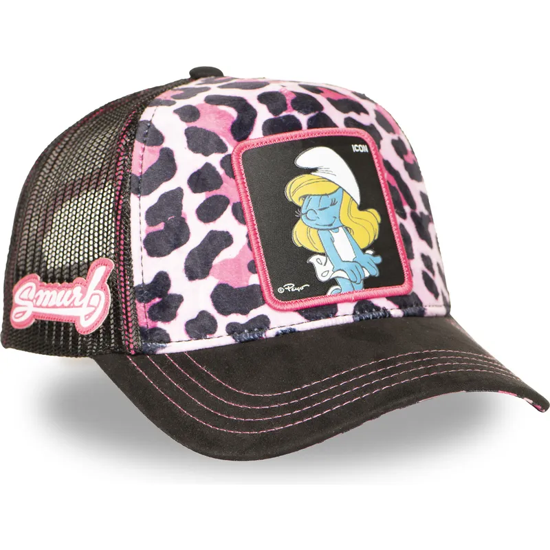 trucker-cap-leopard-rosa-schlumpfine-smu-leop-die-schlumpfe-von-capslab