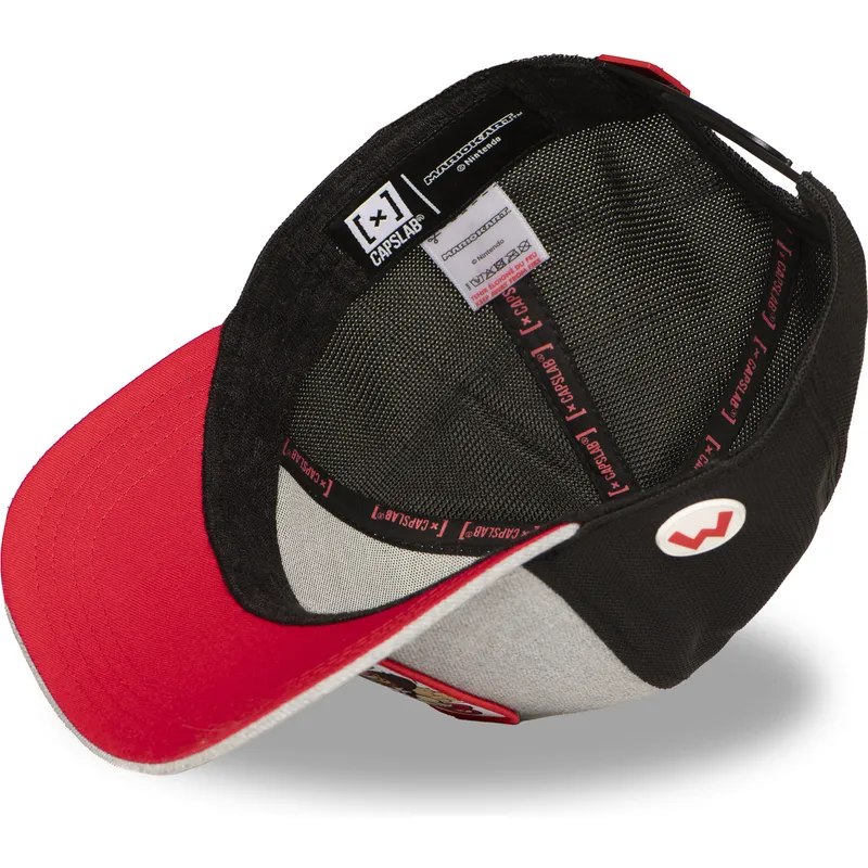 graue-und-schwarze-trucker-kappe-mario-kart-smk3-vro-super-mario-bros-von-capslab