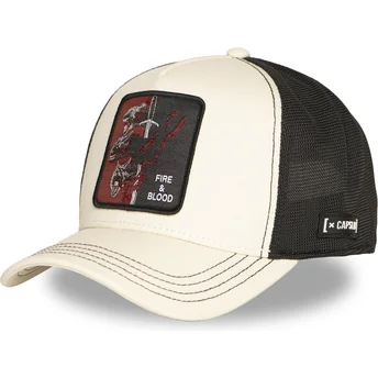 Čepice zaoblená žádné zvíře béžová snapback Casa Targaryen Fire And Blood GOT TAR Juego Targaryen Game of Thrones Capslab