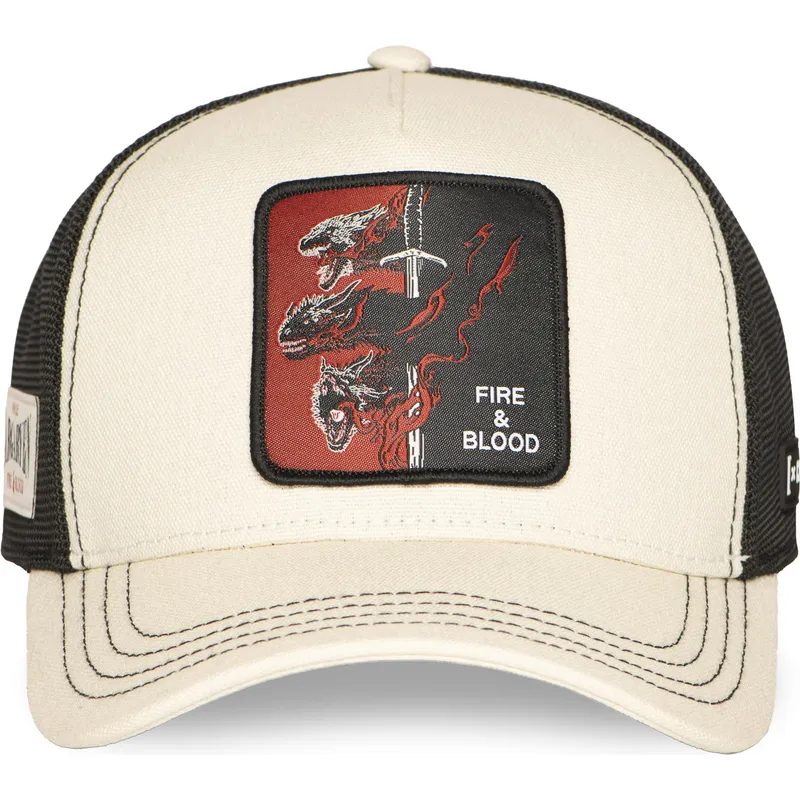 gorra-trucker-beige-y-negra-casa-targaryen-fire-and-blood-got-tar-juego-de-tronos-de-capslab