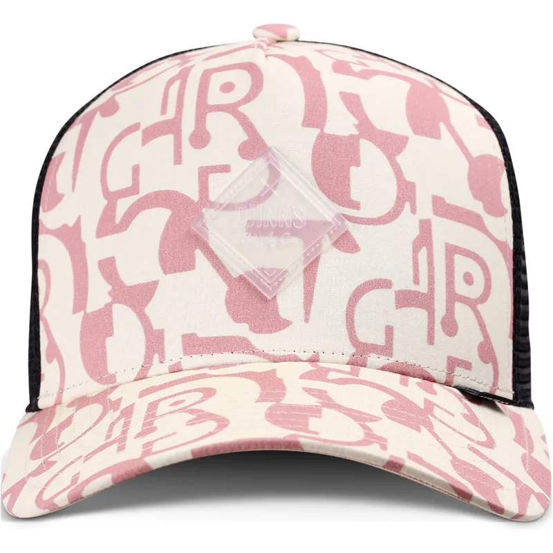 beige-och-rosa-trucker-keps-simple-aztek-hft-fran-djinns