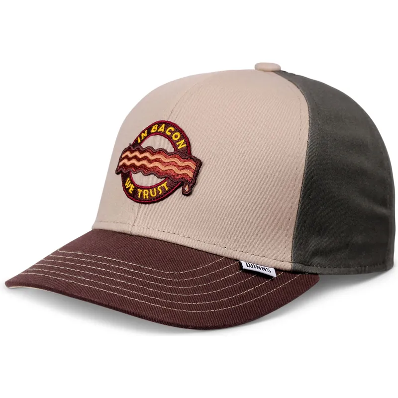 gebogene-mehrfarbige-snapback-kappe-fur-kinder-food-bacon-basic-von-djinns