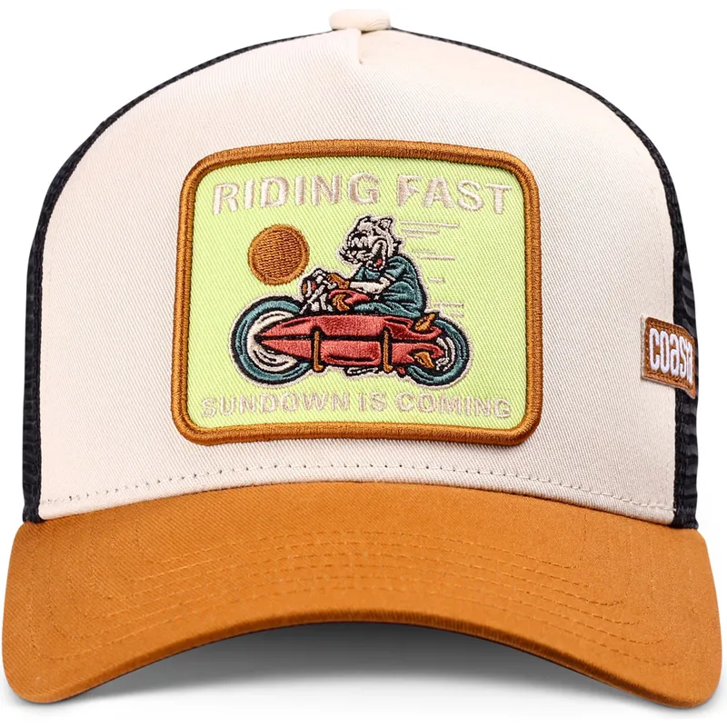 cepice-zaoblena-hneda-snapback-riding-fast-hft-coastal