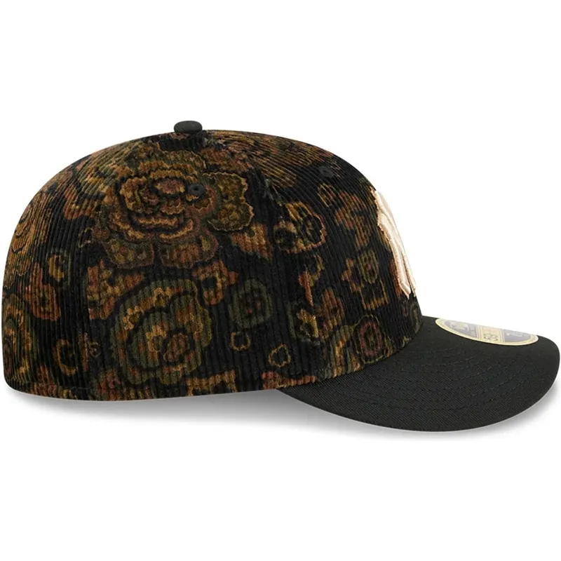 svart-bojd-keps-justerbar-59fifty-low-profile-floral-cord-three-looms-printed-corduroy-fran-new-york-yankees-mlb-av-new-era