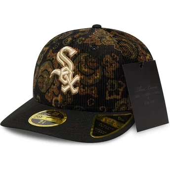 Cap zaoblená black ajustada 59FIFTY Low Profile Floral Cord Three Looms Printed Corduroy Chicago White Sox MLB New Era