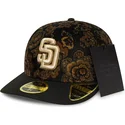 svart-bojd-keps-justerbar-59fifty-low-profile-floral-cord-three-looms-printed-corduroy-san-diego-padres-mlb-fran-new-era