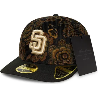 Čepice zaoblená černá přiléhavý 59FIFTY Low Profile Floral Cord Three Looms Printed Corduroy San Diego Padres MLB New Era