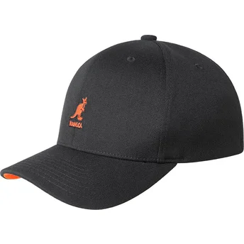 Κυρτό μαύρο εφαρμοστό καπέλο Wool Flexfit Baseball Beluga Black της Kangol